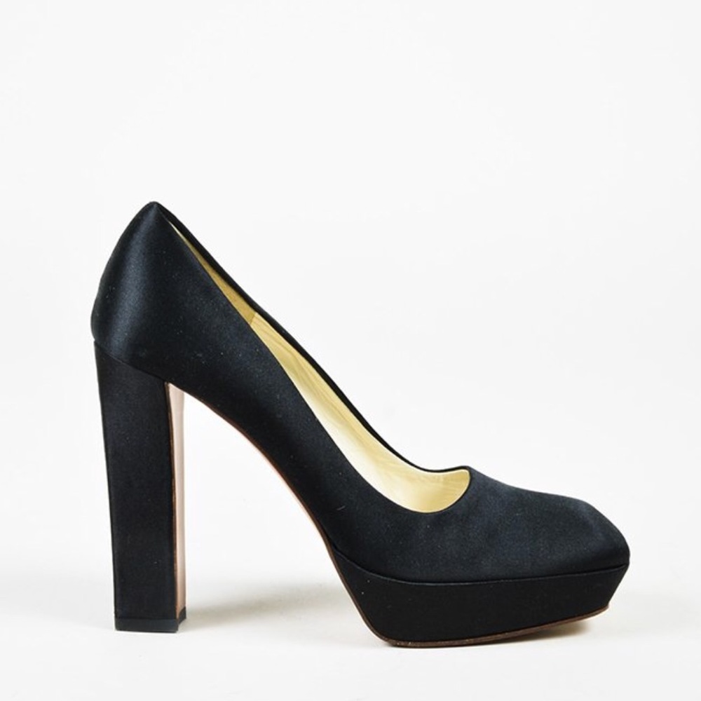 Prada satin platform pumps